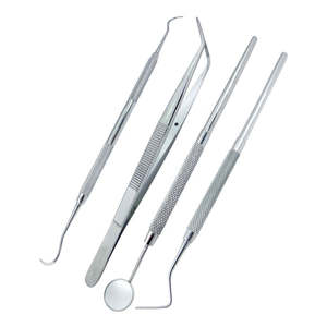 MEDZORA SURGICAL MS-9022 Kit d'examen dentaire de base 5 pièces en acier inoxydable Miroir de blanchiment dentaire Détartreur Pince à épiler Manuel - Product Image 2