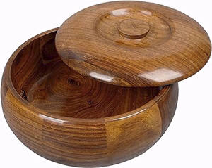 Marmite en bois avec couvercle pour la maison hôtel et restaurants Chapati servant des casseroles chaudes plats décoratifs taille personnalisée marmite en bois - Product Image 1