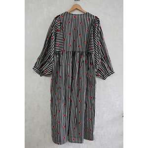 Robe maxi décontractée d'été pour femmes, en coton bohème, imprimé à la main, naturelle, lavable, respirante - Product Image 5