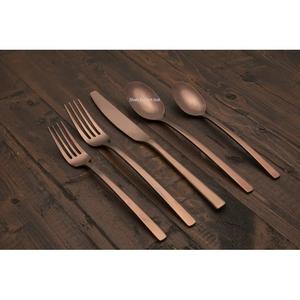 Ensemble de couverts en acier inoxydable plaqué cuivre avec poignée carrée pour ensembles de couverts de table pour la maison et le mariage - Product Image 1