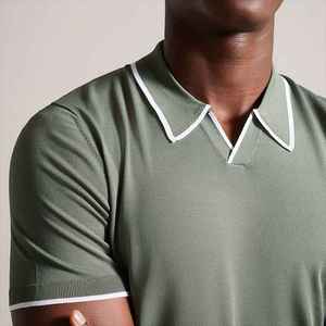 Camisas para Hombre de Alta Calidad con Logotipo Personalizado, Cuello Camisero, Manga Corta, Bolsillo, Antiarrugas, Diseño Casual con Patrón Jacquard - Product Image 5