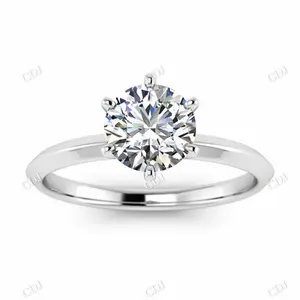 14K perhiasan emas padat 18K cincin Moissanite emas putih cincin pernikahan cincin pertunangan untuk wanita kualitas tinggi manufaktur di India