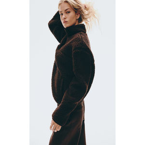 Women's Custom Logo Warm Winter <b>Teddy</b> Pullover 100% <b>Fleece</b> Sherpa <b>Hoodie</b> Sweatshirts Zip Up Jackets Oversized Customizable - Product Image 5