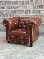 Heiß verkaufendes Buff Leder Chesterfield Sofa