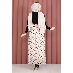 Breathable for Cream Polka Dot Chiffon Tulle Summer <b>Skirt</b> <b>Elastic</b> Waist Featuring Digital Print Leopard Pattern Ruffles Sweet - Product Image 5