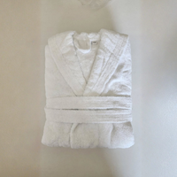 Peignoir en tissu éponge absorbant de qualité supérieure, 70% coton, 30% polyester, unisexe, hôtel, spa, vente en gros, fabriqué en Turquie - Couleur blanche