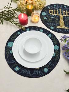 Hot Selling Eco-Friendly Luxury Floral Beaded <b>Table</b> <b>Mat</b> Charger Plate Place <b>Mats</b> for Home Wedding Parties Festive Decor - Product Image 5