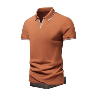 Chemise polo pour homme, mode estivale, soie glacée, séchage rapide, manches courtes, t-shirt uni, col décontracté, pur coton, haut - Product Image 2