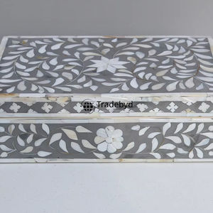 Caja de regalo con incrustaciones de hueso única, organizador decorativo para recuerdos de joyería, artesanía artesanal hecha a mano Tradebyd - Product Image 1