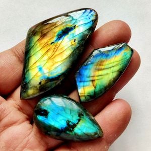 พลอยไฟหลายชิ้นทำจากลาบราดอไรต์สีฟ้ารูปทรงแฟนซีธรรมชาติคุณภาพสูง AA + - Product Image 3