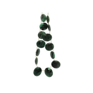 Émeraude naturelle ovale à facettes 14 brins de perles percés sur le côté perles de pierre en vrac mai naissance mois pierre - Product Image 6