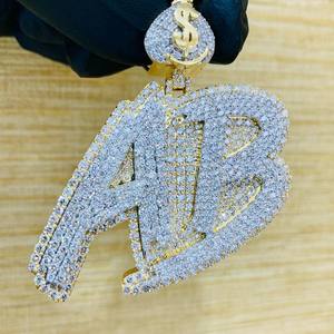 Colgante de Moissanita Real Redondo de 2.30Ct, Chapado en Oro Amarillo de 14K, Joyería de Plata 925 Personalizable para Fiestas, Colgantes y Dijes Finos - Product Image 1