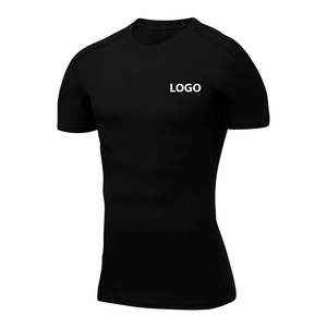 Venta caliente Fitness Compression Shirt Hombres Rash Guard Quick Dry Gym Manga corta Ropa para correr Muscle Fit - Product Image 2