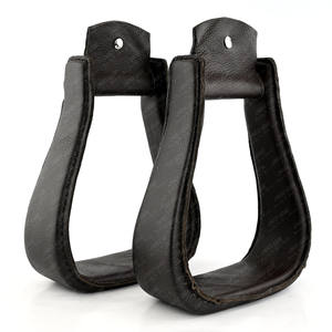 Wholesale Leather Laced Stirrups Western Horse Riding <b>Bell</b> Shaped Stirrups Classic <b>Cow</b> Boy Anti-Fatigue Equestrian Gear - Product Image 4