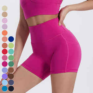 Short de yoga moulant personnalisé pour femmes Short de fitness à taille haute Pantalon de sport solide à séchage rapide pour femmes - Product Image 1