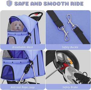 Prix de gros TH-PSP-121 Fabricant de poussette pour animaux de compagnie Design classique Chariot de poussette pour animaux de compagnie standard américain - Product Image 5