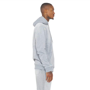 Ensemble sweat-shirt et jogging en molleton gris pour homme, mélange de coton, tenue de sport décontractée en deux pièces avec logo personnalisé, streetwear - Product Image 4