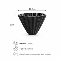 Filtre à café réutilisable en céramique cannelée colorée en forme de V pour la préparation du café à la maison ou au café (vente en gros)