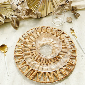 ที่รองจานผักตบชวาถักด้วยมือ2023สวยงามเป็นมิตรกับสิ่งแวดล้อมตกแต่งสไตล์โบฮีเมียนโต๊ะรับประทานอาหารงานแต่งงานไม่เหมือนใคร - Product Image 2