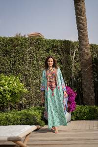 Lujoso Floral bordado trabajo Boho Lady Resort noche vestido blanco estilo bohemio mexicano Maxi Vestido de manga larga - Product Image 2