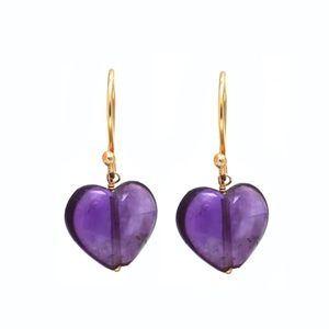 ต่างหูแบบห่วงหุ้มด้วยลวดประดับพลอยสีทองสไตล์โบฮีเมียนสุดชิคต่างหูรูปหัวใจทำมือมีเสน่ห์มีสไตล์ - Product Image 6