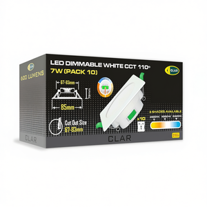 Downlight Cuadrado Regulable de 7W CCT Blanco, Recorte de 66-75mm, 110 - Product Image 2