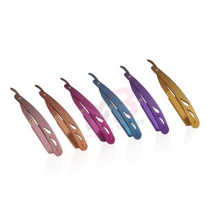 Rasoir droit noir à lame remplaçable avec logo personnalisé, en acier inoxydable antibactérien, pour rasoir droit - Product Image 3