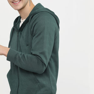 Sudadera con capucha de punto de poliéster 100% respetuosa con el medio ambiente OEM y sudaderas con cremallera de algodón de alta calidad sudaderas de invierno de color sólido para hombres - Product Image 6