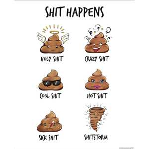 Affiche à motifs abstraits de Madeleine « Shit Happens » - Product Image 2