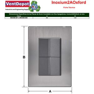 Interruttore Doppio, MXIXM-001, 1 Pezzo, Switchx2, 125-250VAC, 10A, 50/60Hz, Argento/Oxford, Acciaio Inossidabile/PC. - Product Image 4