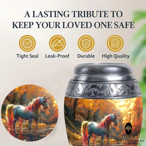 Urna de cremación de aluminio hecha a mano Acabado recubierto Meena en tamaños grandes (220 pulgadas cúbicas) y recuerdo (3 pulgadas cúbicas) Urnas de cremación personalizadas - Product Image 3