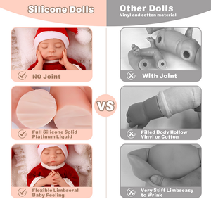 Babeside Noah 16 "Poupées <span class=keywords><strong>Reborn</strong></span> en Silicone pour bébé endormi réaliste pour l'affichage de Noël avec fonction boisson et pipi - Product Image 5