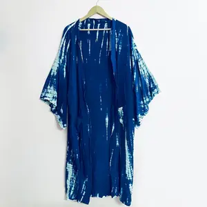 Áo Kimono Boho Đi Biển Dài Nhuộm Buộc Tơ Nhân Tạo Áo Kimono Trang Phục Nữ Hở Toàn Tay Trước Kỳ Nghỉ Mùa Hè