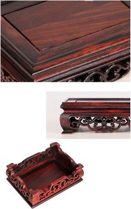 Buddhist Bonsai Pedestal Vase Pedestal Stands <b>Wooden</b> Vase <b>Base</b> <b>Lamp</b> Teapot <b>Wooden</b> Oriental Style Rectangular <b>Base</b> Red Rosewood - Product Image 4