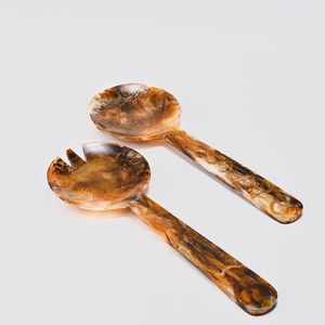 Prix de gros Serveurs à salade en résine de lapis Pinces à salade artisanales Ustensiles de service décoratifs uniques pour la cuisine et les pâtes - Product Image 6