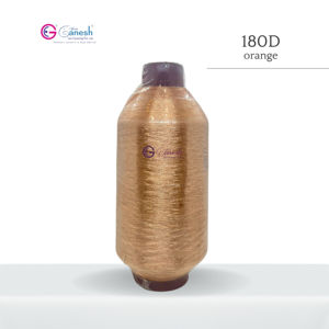 Hilo de bordado 180D naranja metálico de flora Jari, poliéster Lurex de alta tenacidad para tejer a mano - Product Image 1