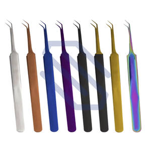 Fine Point Tip <b>Eyebrow</b> Eyelash Extensions <b>Tweezers</b> Nippers for False Lash Application Tools - Product Image 1