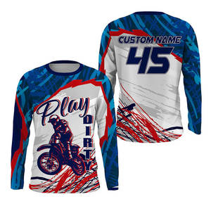 Maillots de motocross personnalisés imprimés par transfert thermique, respirants, à manches longues, maillots de course pour hommes - Product Image 5