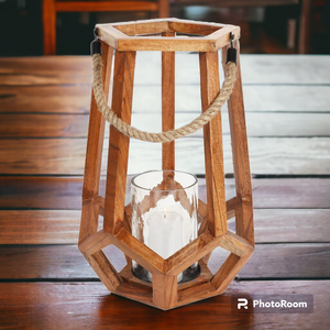 Premium Quality Wooden Lantern Natural Wood Rustic Candle Lantern Wedding Decorations Lantern <b>Sconce</b> Tea <b>Light</b> - Product Image 4