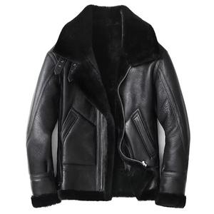 Wholesale Price Customizable High Quality Men's Aviator <b>Pilot</b> Leather <b>Jacket</b> with Stand Collar and Front Logo - Product Image 1