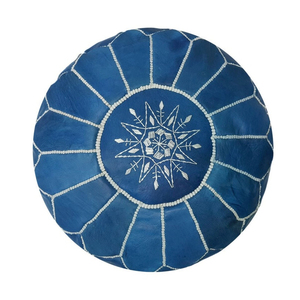 Pouf marocain, coussin d'oreiller de sol en cuir marocain, Pouf marocain - Product Image 1