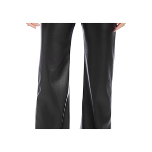 Pantaloni Neri in Ecopelle a Gamba Larga Karen Kane, Anti-Pilling, Traspiranti, con Elastico in Vita, Stile Cargo Casual, Elastici Colorati - Product Image 3