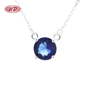 Wholesale S925 Silver Necklace With Stunning Large Zircon Colorful Statement Jewelry Piece Necklace Silver 925 Women