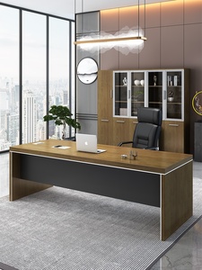 Modern L Shaped Executive <b>Desk</b> Eco Friendly Extendable Wood Panel Home Office Table with Long Storage Cabinet Luxury <b>Computer</b> De - Product Image 5