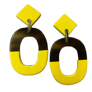 Cute Oval Horn Lacquer Pendant Earrings for <b>Anniversary</b> Occasions Hot Sale 2026 - Product Image 2
