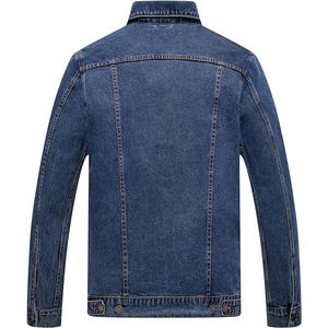 Chaqueta de mezclilla de color azul oscuro para hombre de alta calidad con cuello vuelto y parte superior interior último forro a la venta por Pakistán - Product Image 2
