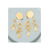 Bijoux modernes Boucles d'oreilles en laiton plaqué or véritable Boucles d'oreilles de type pois pour femmes
