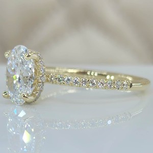 IGI Certified 18K Gold Lab Grown Diamond Engagement Wedding <b>Ring</b> Oval Cut Fine <b>Rings</b> for Men for Gift - Product Image 3