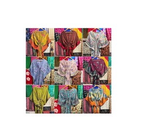 Indian Handmade 100% Pure Silk Long Kaftan for Women, Lot of Assorted Color and Print Silk Kaftan, Silk Dress to <b>Be</b> Mom, Beach - Product Image 1