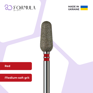 Broca Profesional de Diamante para Manicura, Forma Cónica Redondeada, 5.0 mm, Grano Rojo - Product Image 1